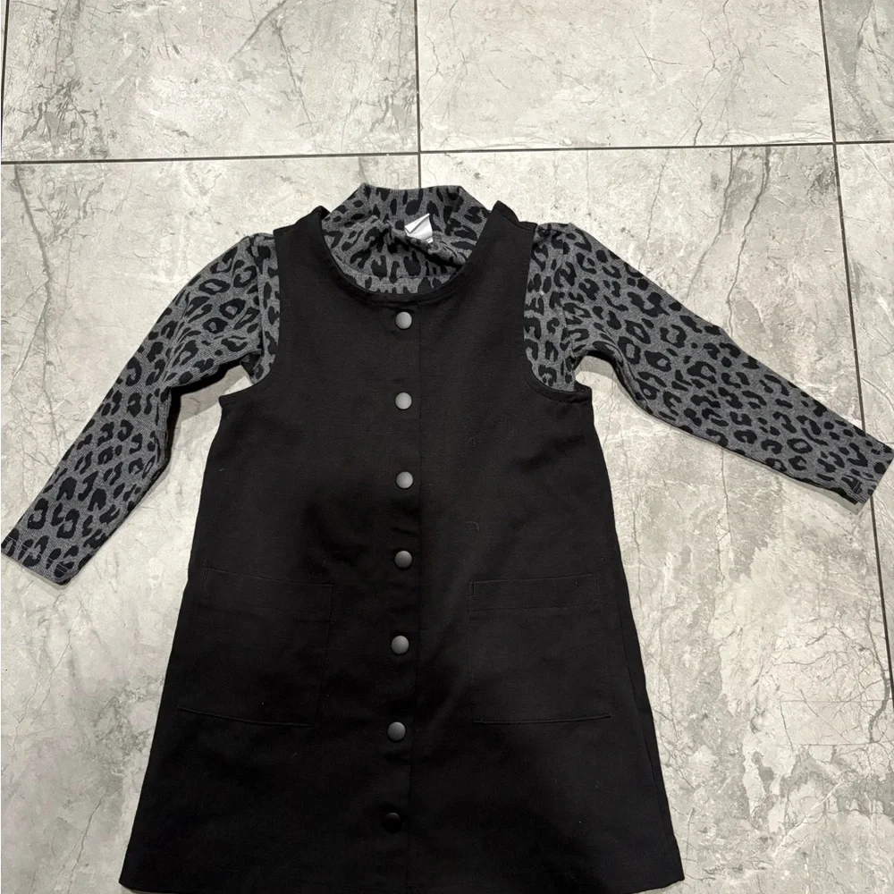 GAP Gray Leopard Print Toddler Dress 4T
